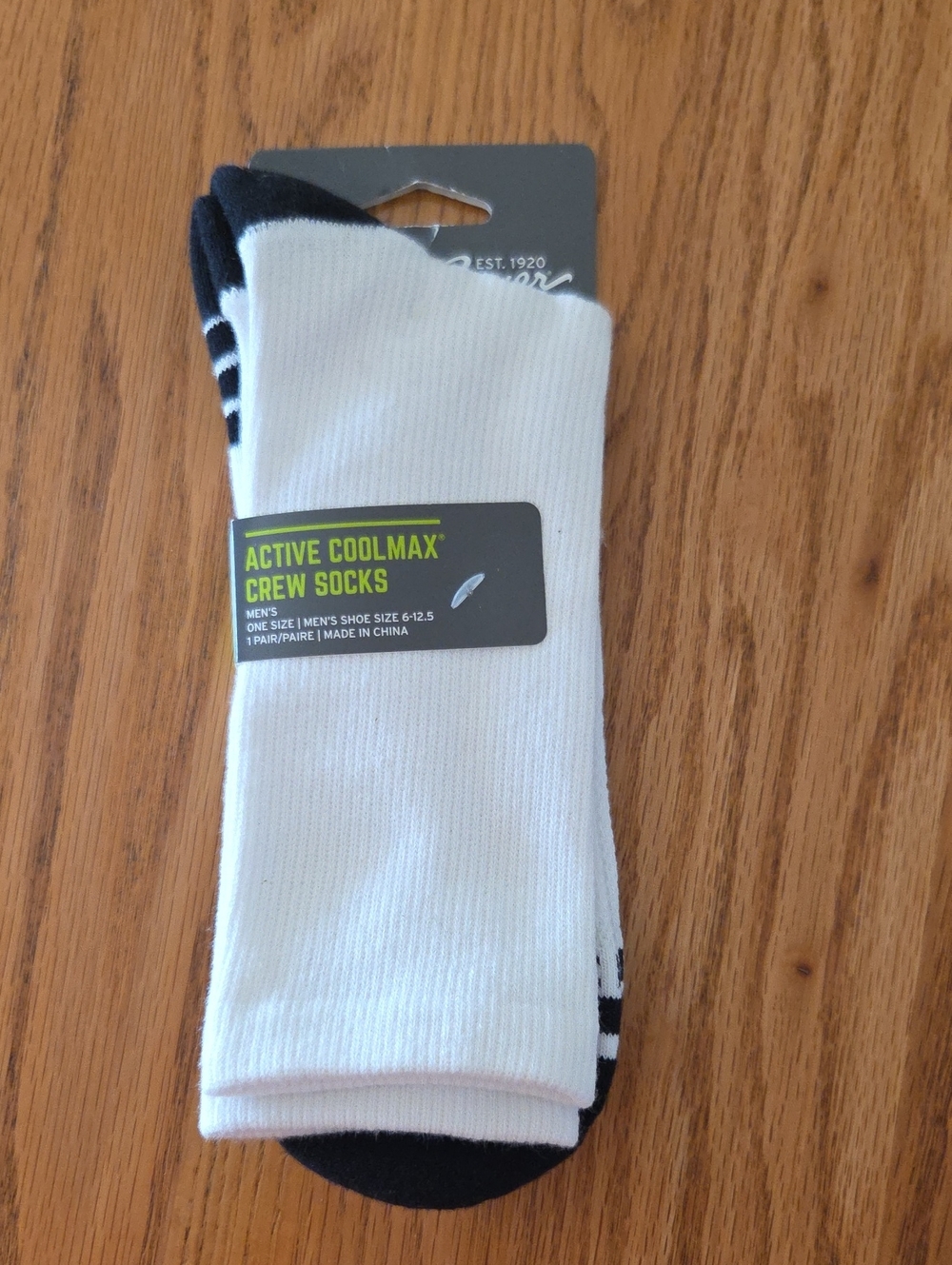 Eddie Bauer White and Black Active Coolmax Crew Socks